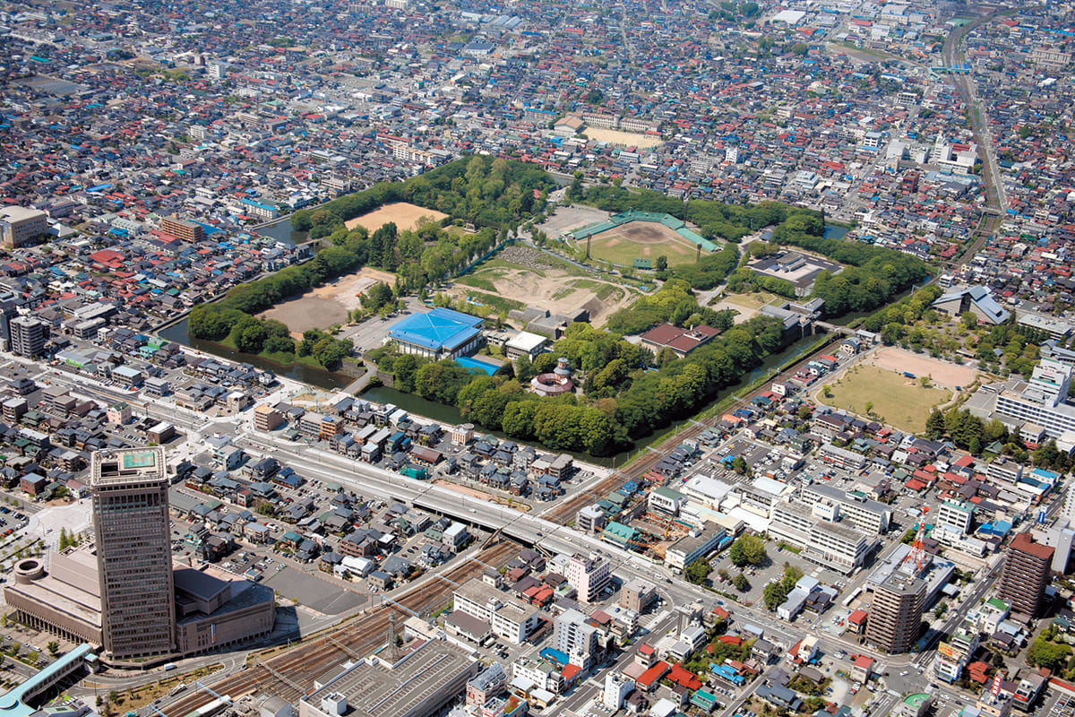 現在の山形城跡（霞城公園）