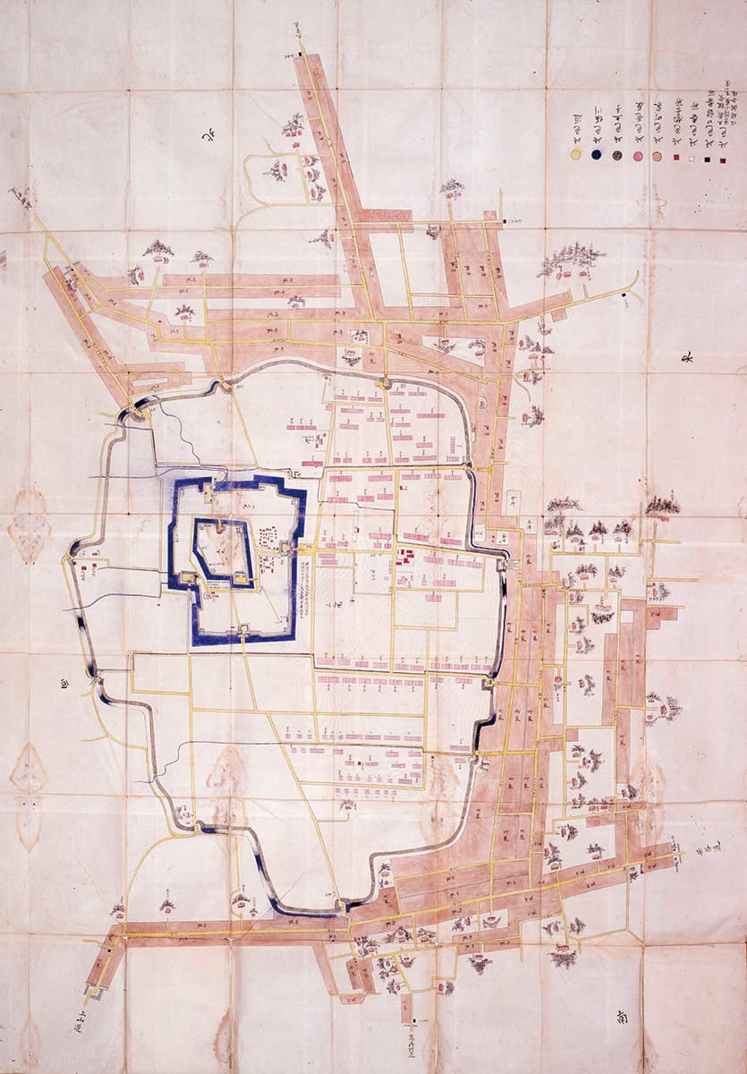水野氏時代山形市全図（山形県立図書館所蔵）