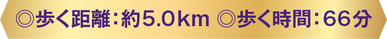 歩く距離：約5km　歩く時間：66分